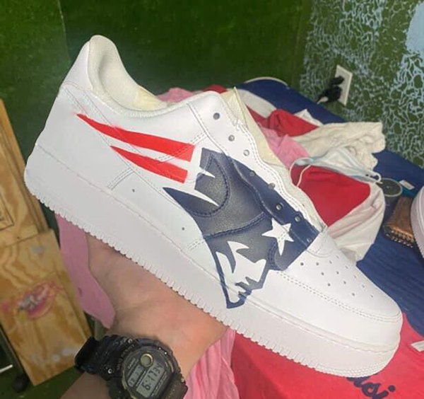 Women's New England Patriots Air Force 1 Sneakers 002